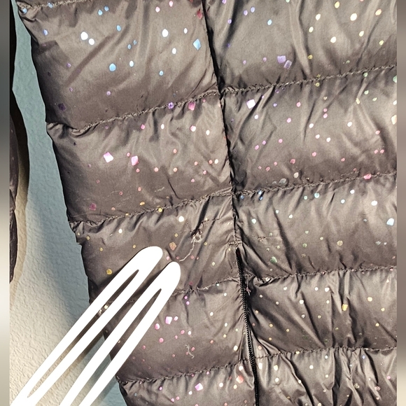 Girls Eddie Bauer Sparkle Black Puffer Jacket with Hood Size XL 16 - Picture 11 of 12